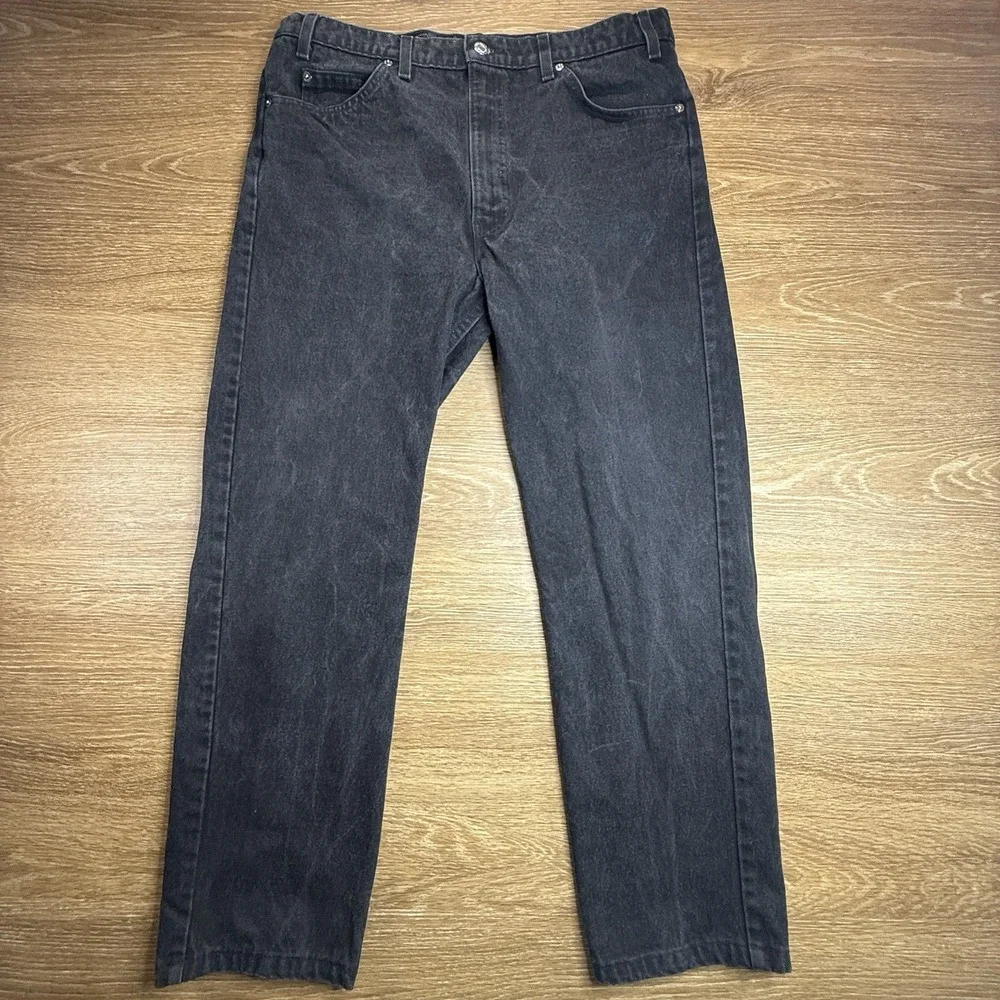 Levi's 505 Orange Tab Jeans Mens 38x30 Vintage USA Black Regular Fit Straight
